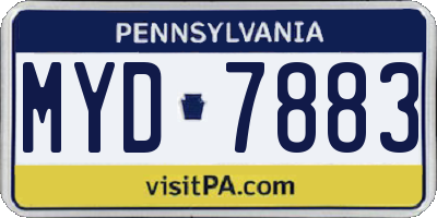 PA license plate MYD7883