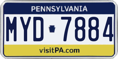 PA license plate MYD7884