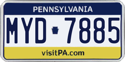 PA license plate MYD7885