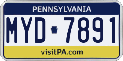 PA license plate MYD7891