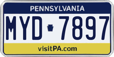 PA license plate MYD7897