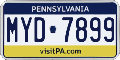 PA license plate MYD7899