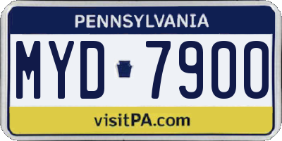 PA license plate MYD7900