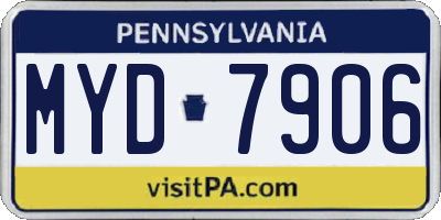 PA license plate MYD7906