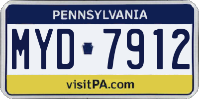 PA license plate MYD7912