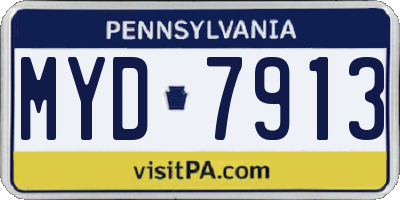 PA license plate MYD7913