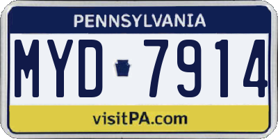 PA license plate MYD7914