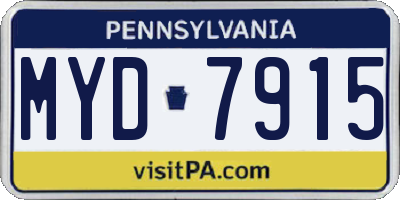 PA license plate MYD7915