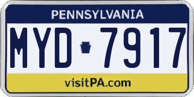 PA license plate MYD7917