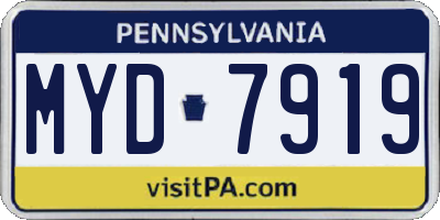 PA license plate MYD7919
