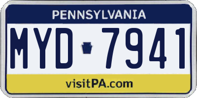 PA license plate MYD7941