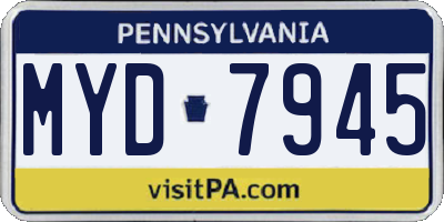 PA license plate MYD7945