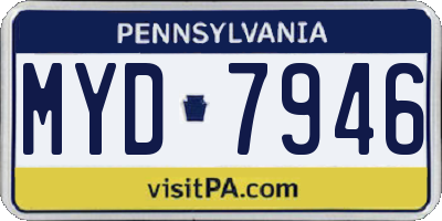 PA license plate MYD7946