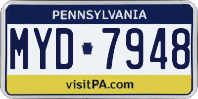 PA license plate MYD7948