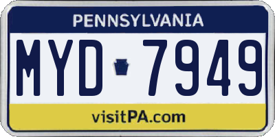 PA license plate MYD7949