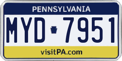 PA license plate MYD7951