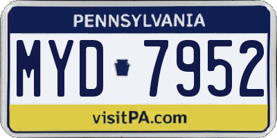 PA license plate MYD7952
