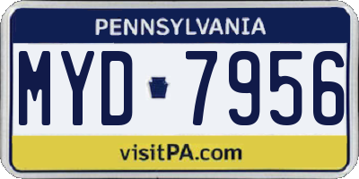 PA license plate MYD7956