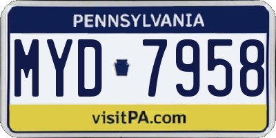 PA license plate MYD7958