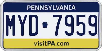 PA license plate MYD7959