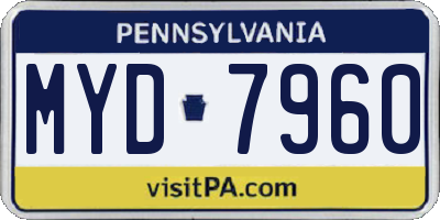 PA license plate MYD7960