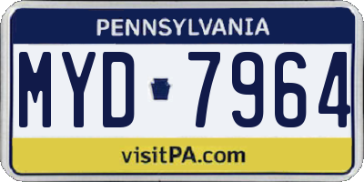 PA license plate MYD7964