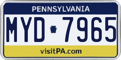 PA license plate MYD7965