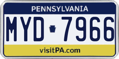 PA license plate MYD7966