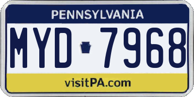 PA license plate MYD7968