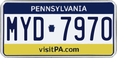 PA license plate MYD7970