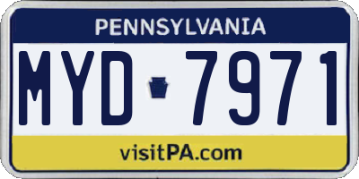 PA license plate MYD7971