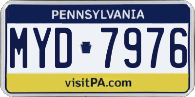 PA license plate MYD7976