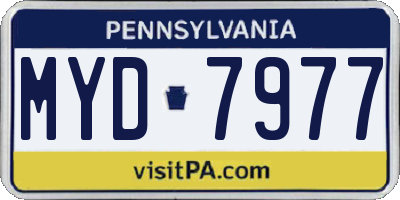PA license plate MYD7977