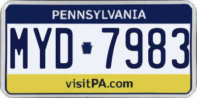 PA license plate MYD7983