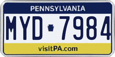 PA license plate MYD7984