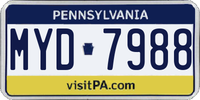 PA license plate MYD7988