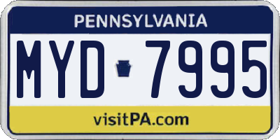 PA license plate MYD7995