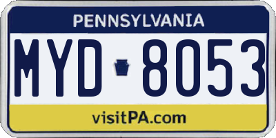 PA license plate MYD8053