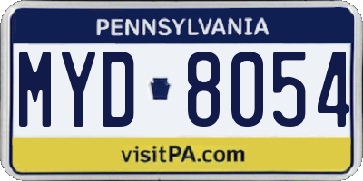 PA license plate MYD8054