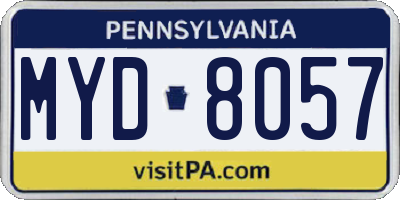 PA license plate MYD8057