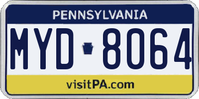 PA license plate MYD8064