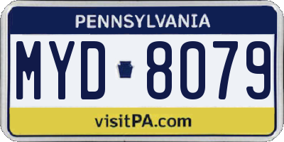 PA license plate MYD8079
