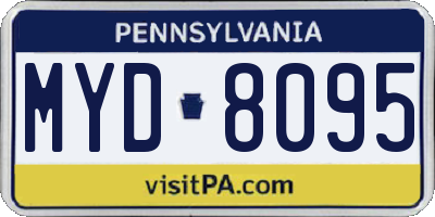 PA license plate MYD8095