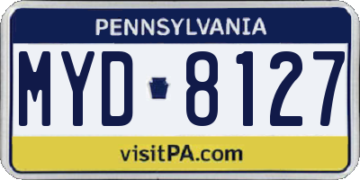 PA license plate MYD8127