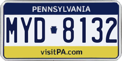 PA license plate MYD8132