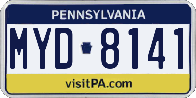 PA license plate MYD8141