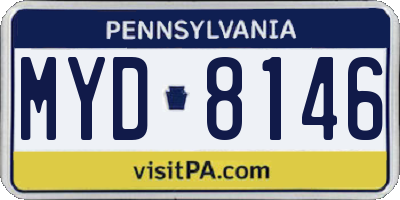 PA license plate MYD8146