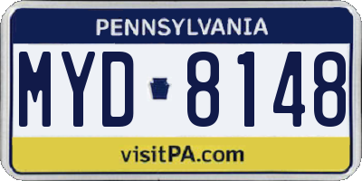 PA license plate MYD8148