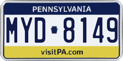 PA license plate MYD8149
