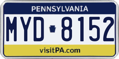PA license plate MYD8152